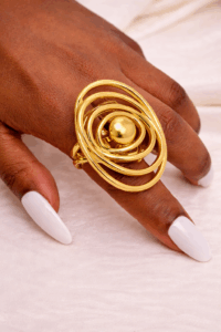 oversized gold orbit ring