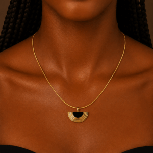 gold arch pendant necklace
