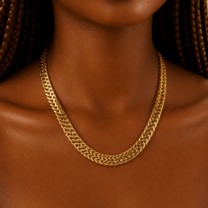 unisex stainless steel woven necklace