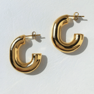 E001 Titanium steel hoops earrings