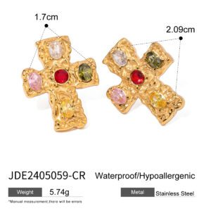 E066 18k gold coated earrings