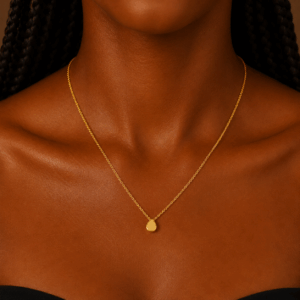 minimalist gold tear drop necklace