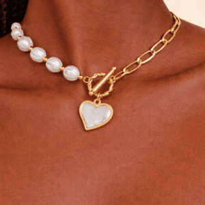 Gold and pearl statement necklace