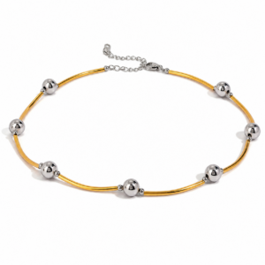Mix-metal-18k- choker necklace-N097