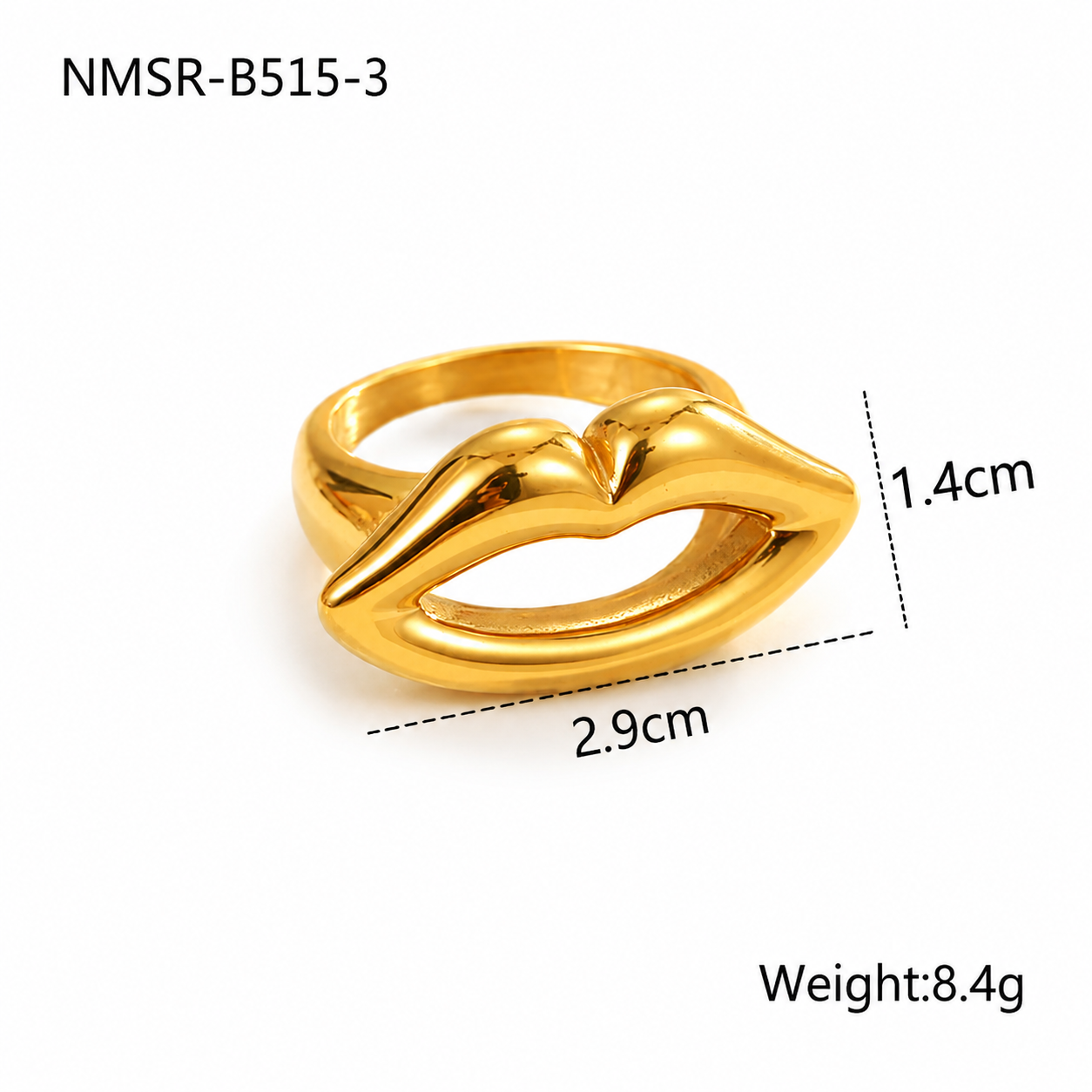 kiss-stainless-steel-ring- size 6-9 R048.