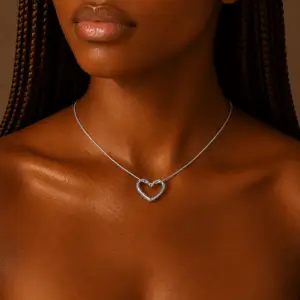 Stainless-steel- silver necklace-N076