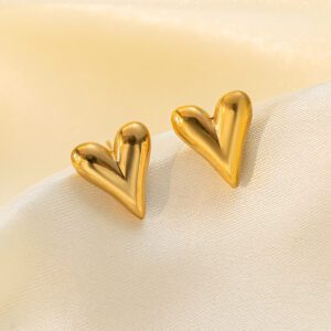 minimalist heart stud earrings