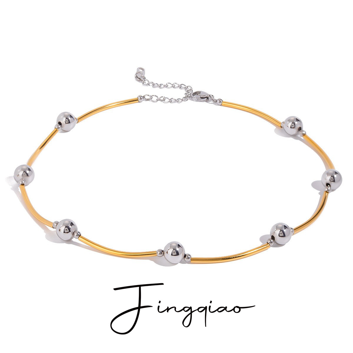 Mix-metal-18k- choker necklace-N097 - Image 2