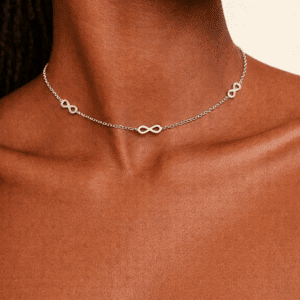 minimal silver stainless steel necklace