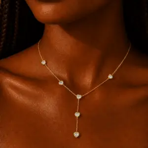 white colored y shaped pendant necklace