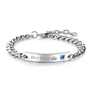 engraved couples bracelet -set-B064-