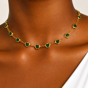 Candy-charms-green-stainless-steel-necklace-N111