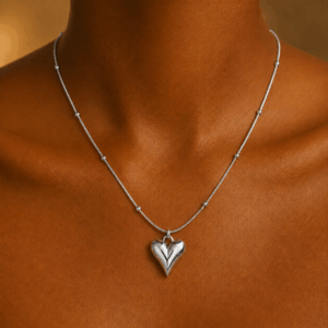 heart pendant silver necklace