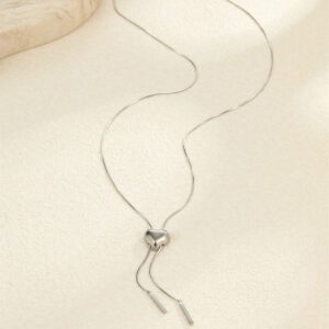 stainless-steel-silver-Heart-adjustable-necklace-N115