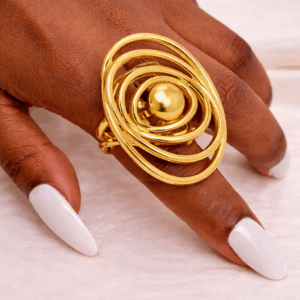 oversized gold orbit ring