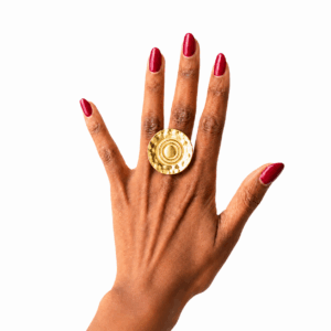 round hammered disc ring
