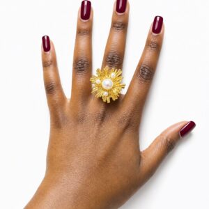 sunflower stainless steel ring R061