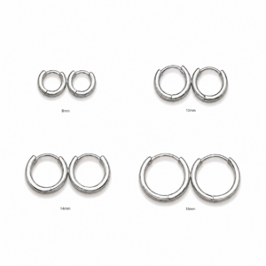 Minimalist Stainless Steel Hoop Earrings – Available in 8mm, 10mm, 14mm & 18mm Sizes  E116