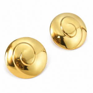 18K gold plated stainless steel spiral stud earrings