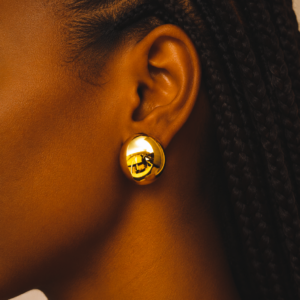 Gold Ball Chunky Stud Earrings E024