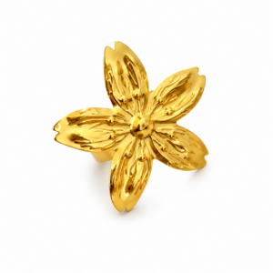 Gold Flower Statement Ring R087