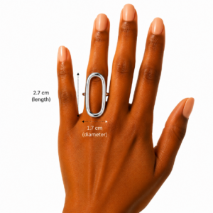 Silver Oval Sculptural Statement Ring R084