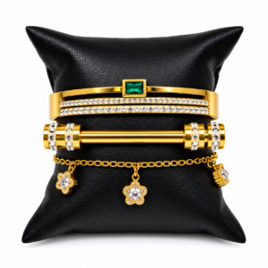 Luxury Gold Stainless Steel Bracelet Set of 3