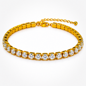 Gold-tone stainless steel tennis bracelet