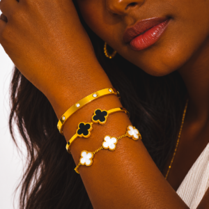 Luxury Gold Stainless Steel Bracelet Set of 3 B087